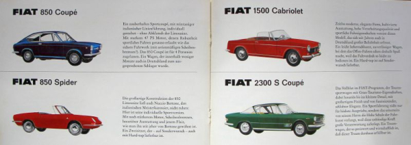 Fiat Modellprogramm 1965 "Jede Größe - Jede Leistung" Automobilprospekt (6896)